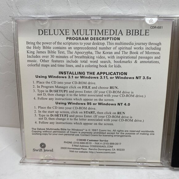 The Deluxe Multimedia Bible CD-ROM Case KJV Bible Apocrypha Koran Book Of Mormon - Picture 2 of 5